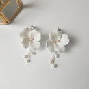 Brincos de cerâmica com flores artesanais, estilos mistos