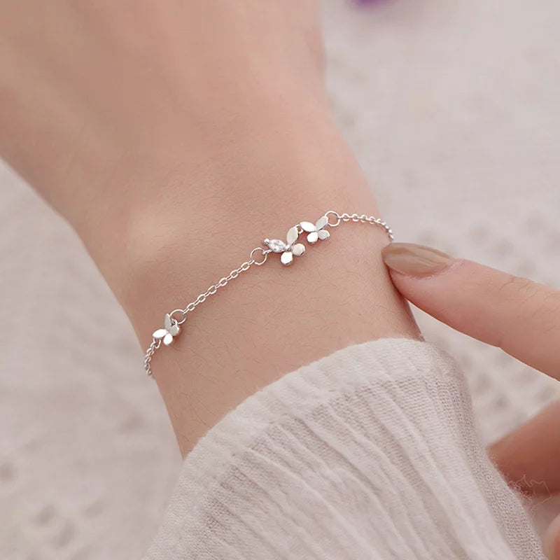 Pulseira butterfly em prata 925
